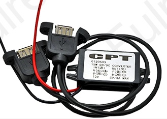 12V to 5V, 3A, 15W, screw mount Double USB out - Click Image to Close